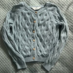 H&M Kids Textured Knit Cardigan in Blue